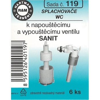 HARTMAN těsnění k napouštěcímu a vypouštěcímu ventilu WC sanit., sada č. 119