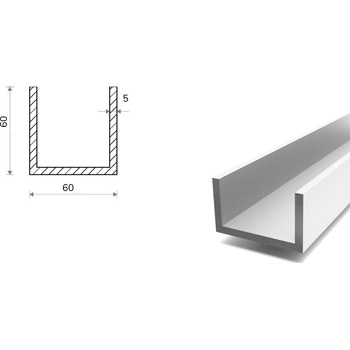 Hliníkový U profil 60x60x60x5