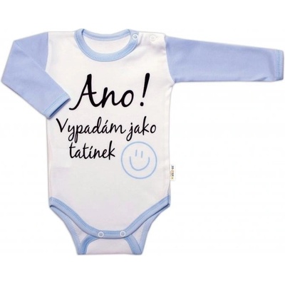 Body dlhý rukáv s vtipným textom Baby Nellys Ano vypadám jak tatínek kluk