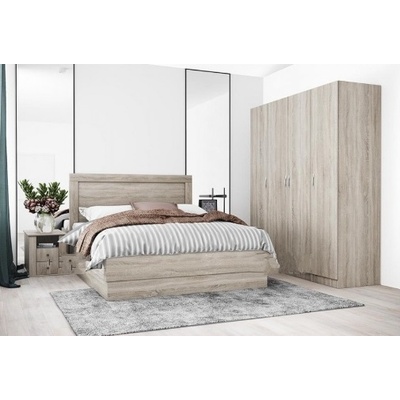 Bogdan Furniture I Спален комплект 7063 за матрак 160/200, Сонома тъмна