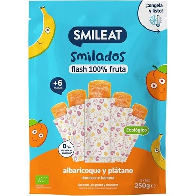 Smileat BIO 100% ovocné zmrzlinky k zamražení meruňka a banán 5 x 250 g