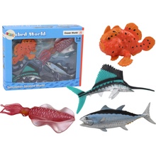 LEAN Toys Sada figúrok Morské zvieratá Oceánske ryby Chobotnica 4 ks
