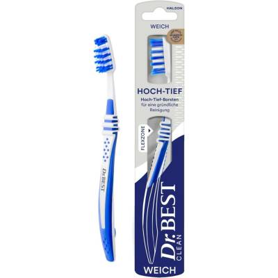 Dr.BEST Clean Hoch-Tief zubní kartáček tmavě modrý Soft 1 ks