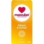 Masculan 10 бр. Презервативи на ивици и точки Masculan Ribbed & Dotted