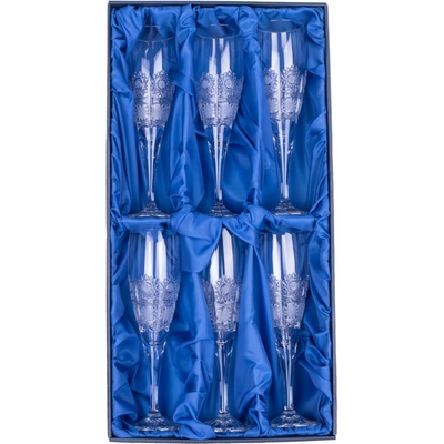 ONTE CRYSTAL Broušené sklenice na sekt Klasika Počet sklenic 6 sklenic v dárkové sadě 150 ml