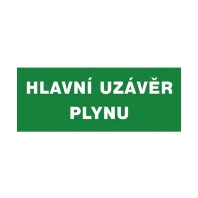 Tabulka bezpečnostní - Hlavní uzávěr plynu 205 x 85 mm, balení 1 ks