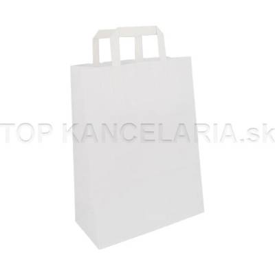 Harmanec Papierová taška s plochou rúčkou 22x10x28cm Biela