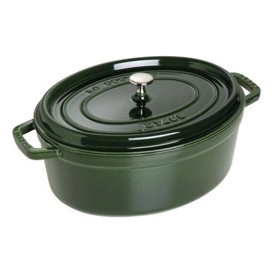 Staub Cocotte hrnec oválný 33 cm 6,5 l tmavě zelený