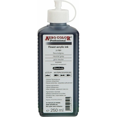 Schmincke Aero color professional akrylový atrament 250 ml 701 neutrálna sivá
