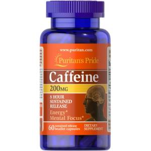 Puritan's Pride Caffeine 200 mg | 8-Hour Sustained Release [60 капсули]
