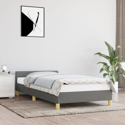 vidaXL Rám postele bez matrace tmavě šedá textil