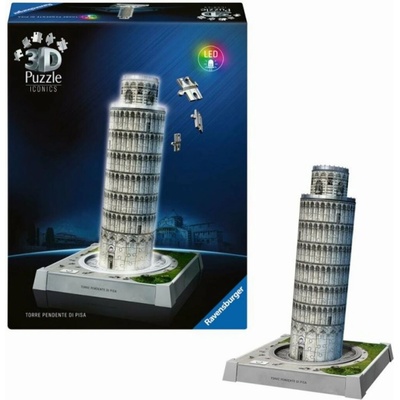 Ravensburger 3D Puzzle Iconics Šikmá veža v Pise (Nočná edícia) 231 ks