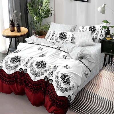 EmonaMall Двулицево спално бельо EmonaMall, 6 части - Модел S15033 (S15033-33333z)