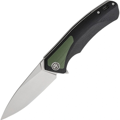 ! Petrified Fish PF838 Pub Satin D2 Green G10 With Black G10 PF838GRS