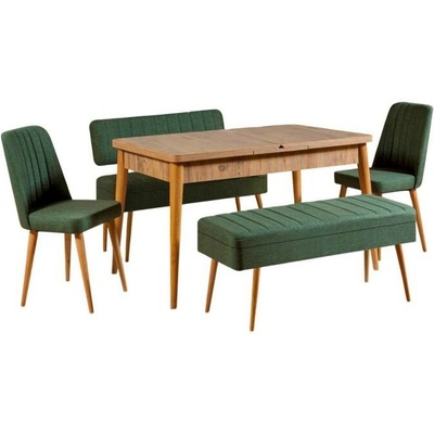 Sconto Jedálenská zostava Vina 12 borovica atlantic / zelená