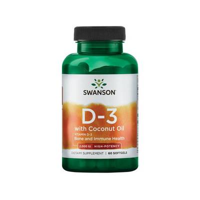 Swanson Vitamín D3 1000 iu Cholekalciferol 60 kapslí