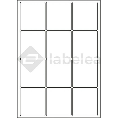 Labelea Samolepiace etikety 63,5x72 mm lesklé biele papierové, na hárku A4, pre laserovú tlač, Farba etikiet Biela, Počet hárkov v balení 100 EPL063072W012S