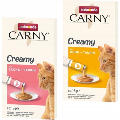 animonda Carny Adult Creamy losos a taurín 6 x 15 g
