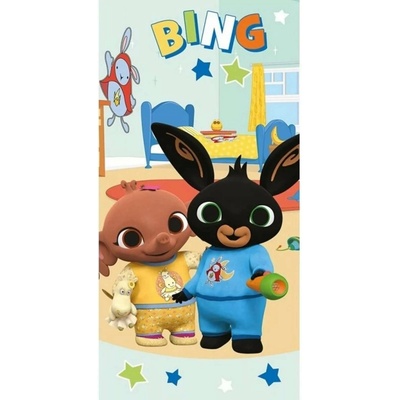 Carbotex Bavlnená plážová osuška Zajačik Bing a Sula v pyžame 70 x 140 cm