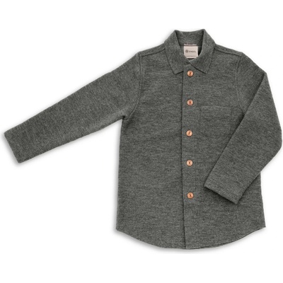 Engel Детско вълнено яке Engel Kids' Shirt - Lavagrau Melange - размер 128 (EU) (703-5395-0112)