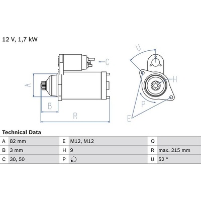 BOSCH 0 986 024 250 Startér (0986024250)