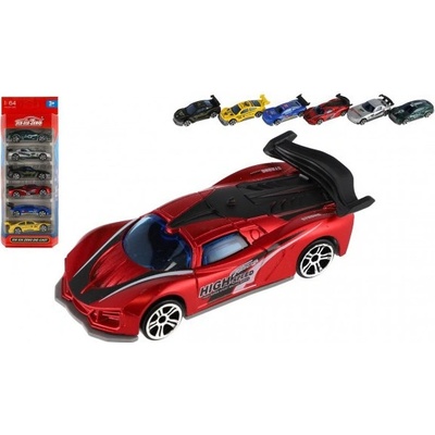 Teddies Auto závodné 6ks kov/plast 8cm na voľný chod v krabičke 10,5x27x4cm