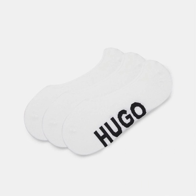 Hugo Чорапи Hugo 3 Pack of Invisible Socks with Large Logos - White