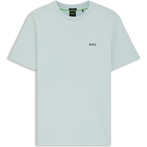 Boss Тениска Boss Mens BOSS GREEN T-Shirt with Logo Design Stretch Cotton - Turquoise 447