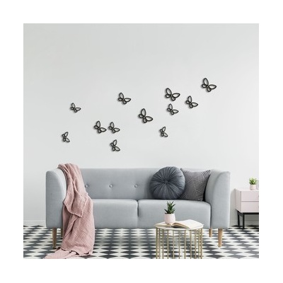 Crearreda Nástěnná 3D dekorace SD Black Metal Butterflies 24007 Černo-stříbrní motýli 4,4 x 6,4 cm – Zbozi.Blesk.cz