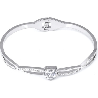Ellami VERONA 1693 Náramek z chirurgické oceli s krystalem ve tvaru srdce 2001693
