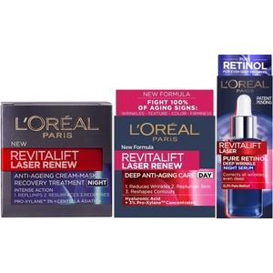 L'Oréal L'Oréal Revitalift Комплект - Дневен крем, Нощен крем и Серум, 2 х 50 + 30 ml