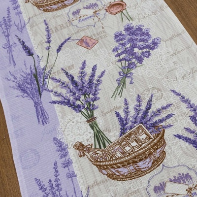 Bavlněné plátno vaflovina, utěrkovina / štola na metráž 703023 levandule, fialová, š. 50cm (látka v metráži)