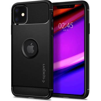 Spigen Предпазен калъф Spigen Rugged Armor за iPhone 11, Matte Black (KXG0015381)