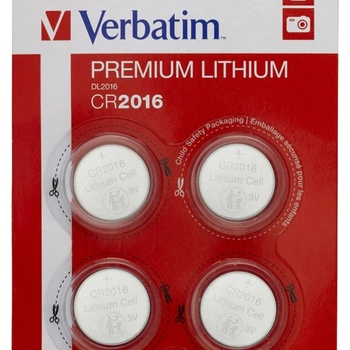 Verbatim LITHIUM BATTERY CR2016 3V 4 PACK (49531)