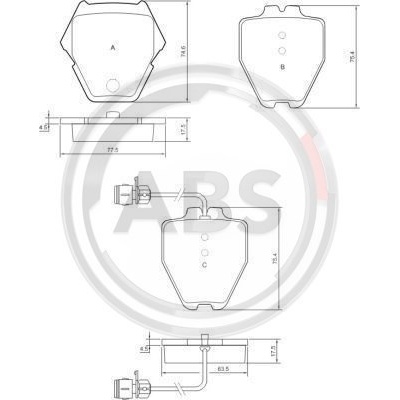 Sada brzdových platničiek kotúčovej brzdy A.B.S. 37162