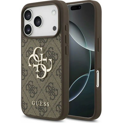 GUESS PU 4G Metal Logo Задний Чехол за iPhone 17 Pro Brown Guess | Kafyav | МЪЖЕ | UNI