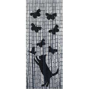 Maximex Черно-сива бамбукова завеса за врата 200x90 cm Cat and Butterfly - Maximex (5123004500)