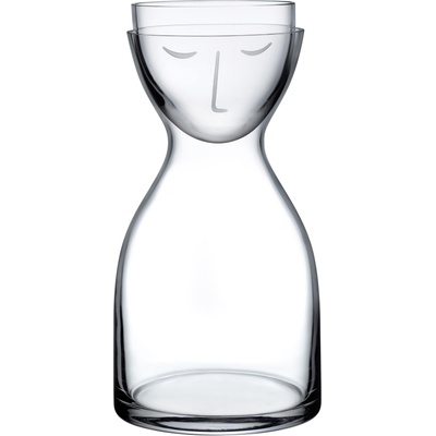 Nude Гарафа за вода Mr. & Mrs. с чаша без столче 850 мл прозрачна 2 части (1049889)