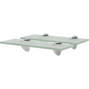 vidaXL Подвижни рафтове, 2 бр, стъкло, 30x20 см, 8 мм (3051534)