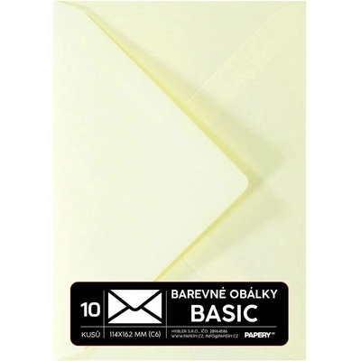 Obálky BASIC 10 KS (C6) 114x162 mm pastelová krémová