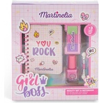Aquarius Cosmetic Козметичен комплект с бележник, Martinelia, Супер момиче, 4 части (MA31114)