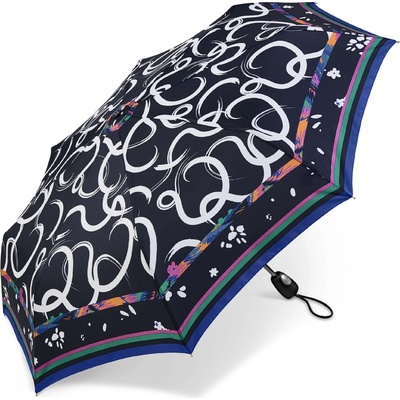 Pierre Cardin dáždnik skladací Easymatic Modrý Foulard tmavomodrý