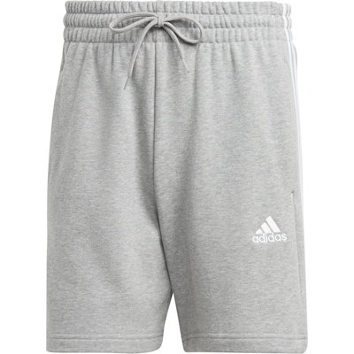 adidas Мъжки поларени къси панталони Adidas Essentials 3 Stripe Fleece Shorts Mens - Grey/Black