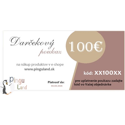 PinguLand Darčekový poukaz v hodnote 100 €