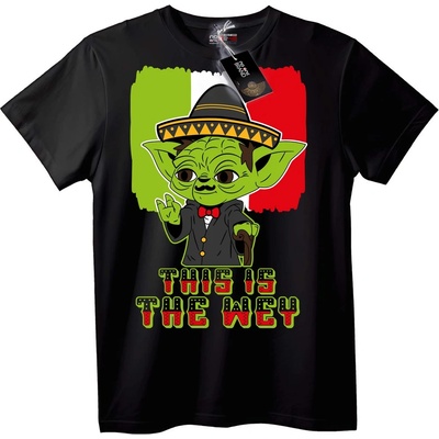 NOONEBRAND Тениска Baby Yoda Мексикански стил - L, Black