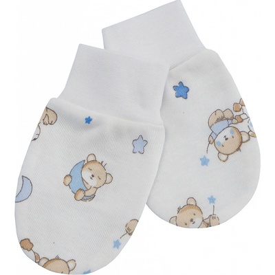 Esito Rukavice bavlna potisk medvídek bílá/modrá medvídek bílá/modrá – Sleviste.cz