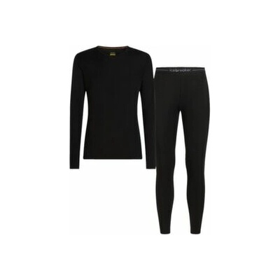 Icebreaker Merino 175 Everyday LS Creweand Leggings Set Men čierny