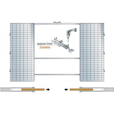 Scrigno Stech 700+700x1970 /105 mm dvoukřídlé do zdi