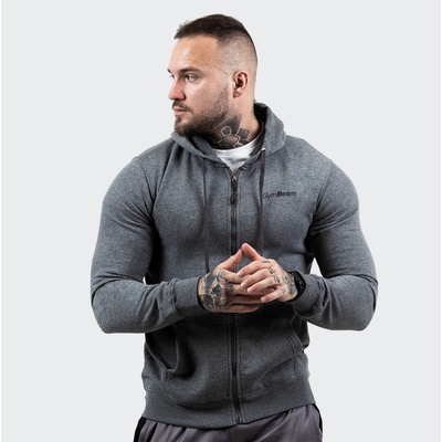 GymBeam Суичър Zipper Hoodie Grey Black M