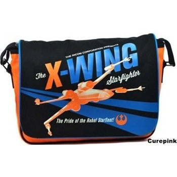 CurePink taška na rameno Star Wars X-wing Icon černá